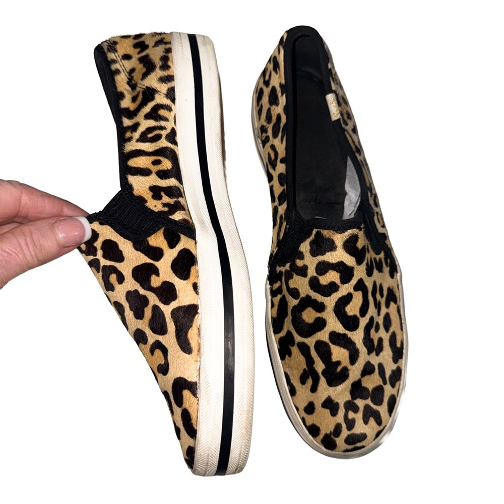 KATE SPADE Pony hair Leopard Animal Print Sneakers 8.5 - Picture 2 of 9